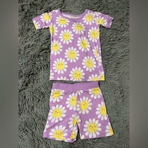 Little Sleepies Flower Power Short Sleeve and Shorts Size 2T EUC